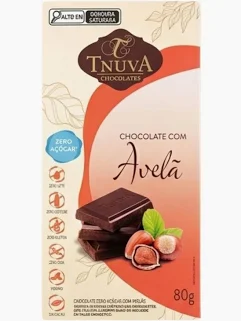 TABLETE CHOCOLATE 56% CACAU COM AVELÃS ZERO AÇÚCAR VEGANO 80g